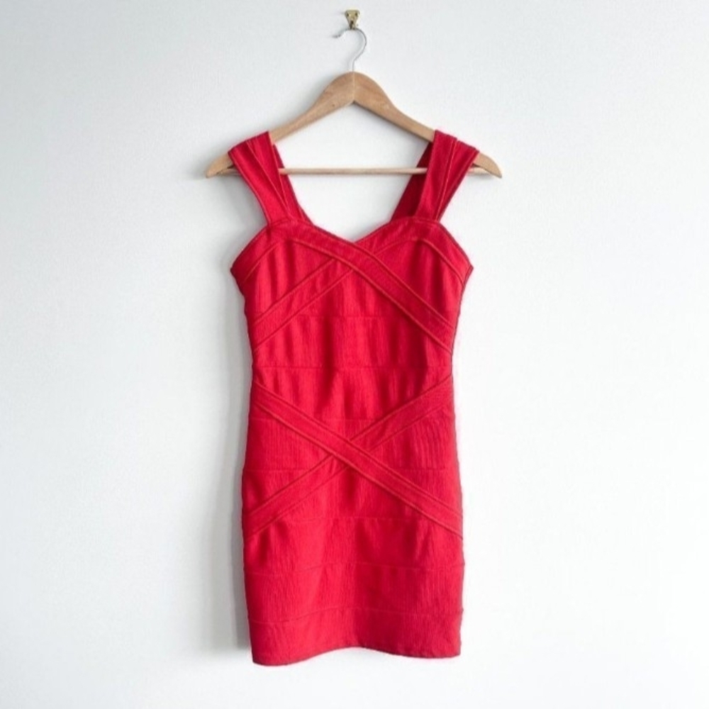 💫Parisian Works Women's  Scarlet Bodycon Red Mini Dress
